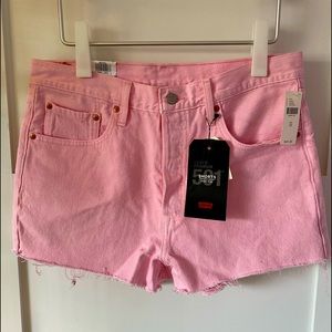 Levi’s 501 premium high rise shorts in pink